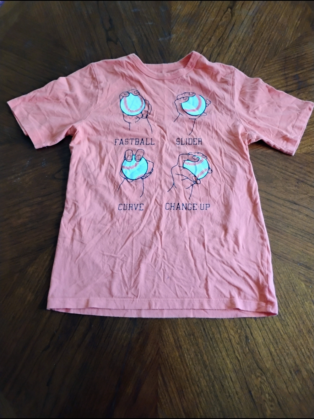 OshKosh B'gosh Coral Pink Baseball Grip Tee - size: 12